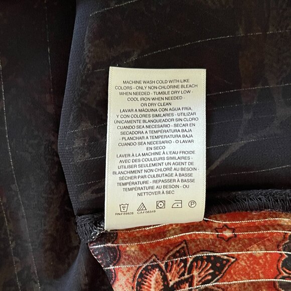 Jessica Simpson Aurora Metallic Printed Blouse BOHO, Size Large - Picture 7 of 7